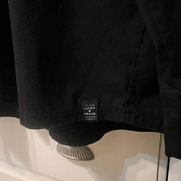 Lucky Brand Long Sleeve Black T-Shirt Men's Size XXL EUC Soft Plain Black Shirt - Picture 3 of 8